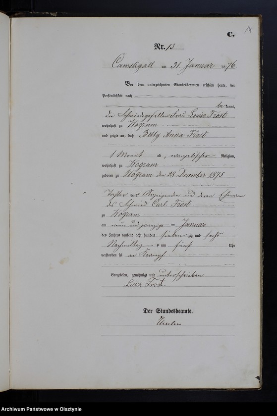 image.from.unit.number "Sterbe-Haupt-Register Tom I,Nr 1 - 82"