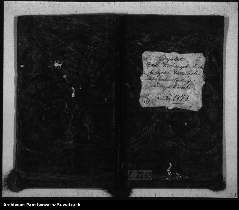 image.from.unit.number "Duplikat Akt Urodzonych, Zaślubionych i Umarłych Urzędnika Stanu Cywilnego Okręgu Puńsk z R.1848"
