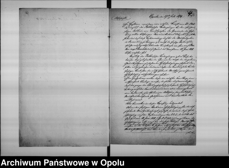 Obraz 8 z jednostki "Acta des Magistrats zu Oppeln betreffend die Ablösung der Mauthe auf der Falkenberg-Krappitzerstrassa resp. Bau 1 Staats-chausse v[on] Oppeln über Proskau [Prószków] nach dem Neustädter Kreise"