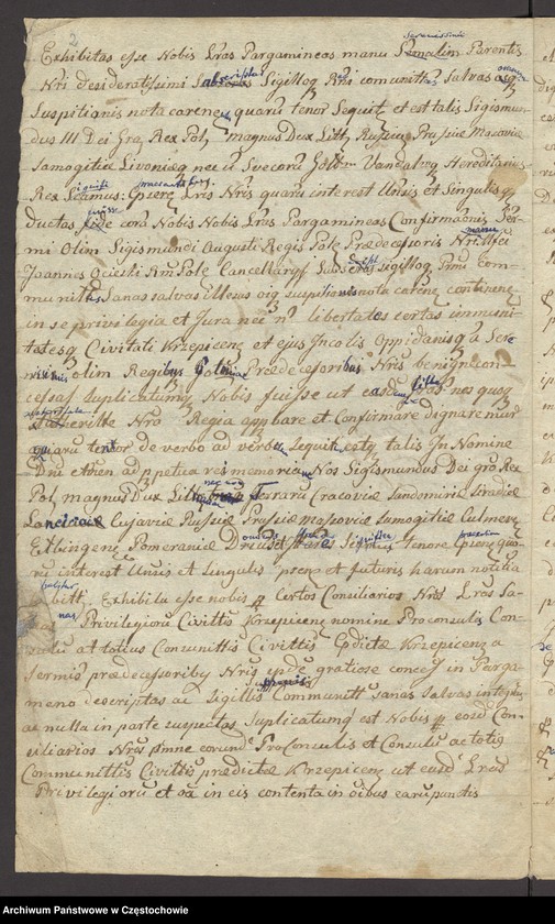 image.from.unit.number "[Kopia wierzytelna przywileju Augusta III, króla polskiego, z dnia 25 kwietnia 1763 roku, potwierdzającego prawa i wolności miasta Krzepic, sporządzona 11 lipca 1836 roku przez Augustyna Śliwińskiego]"