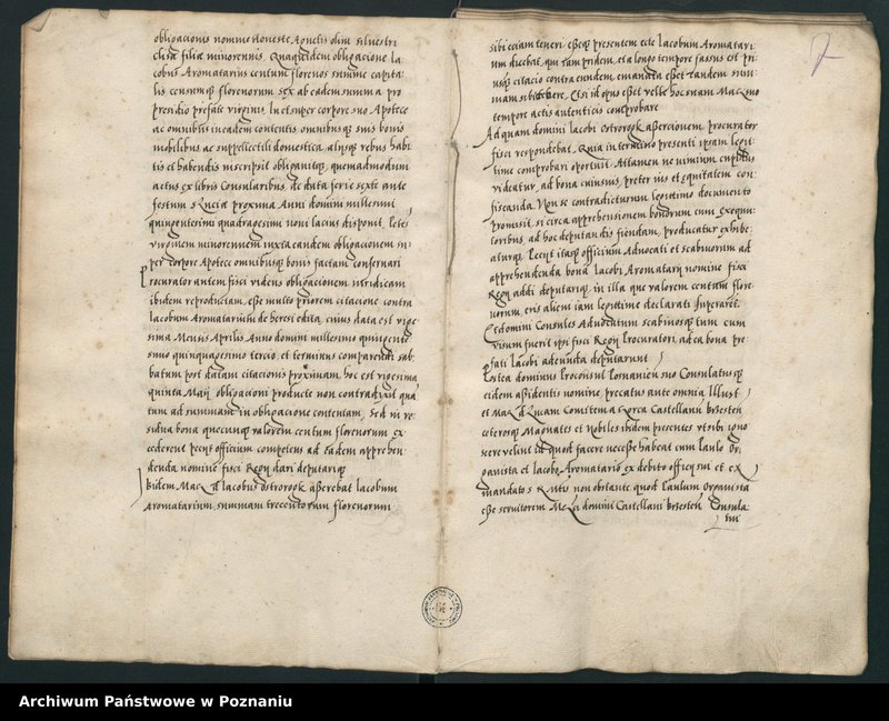 Obraz 9 z jednostki "Liber actorum civilium Posnaniensium incipitur ab feria tertia ante festum s.Mathei evangeliste anni domini 1554 usque ad annum 1556 ... sub B.W. notario."
