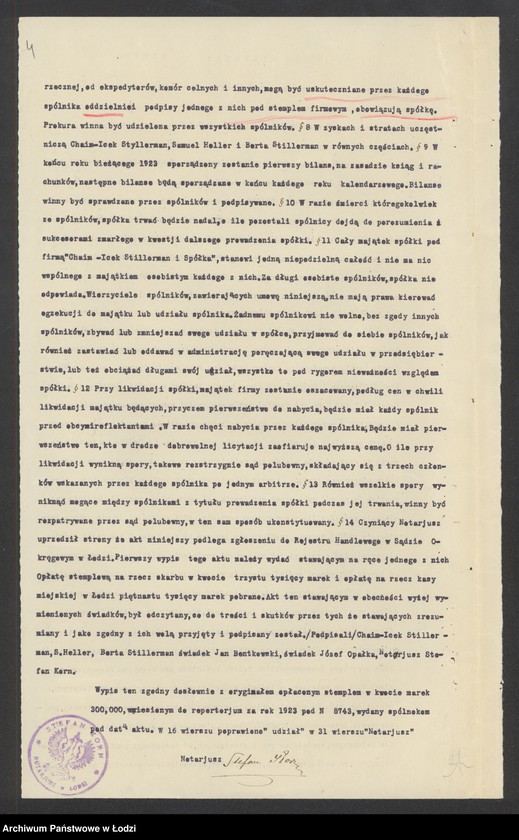 Obraz 6 z jednostki "Chaim Icek Stillerman i S-ka- handel manufakturą"