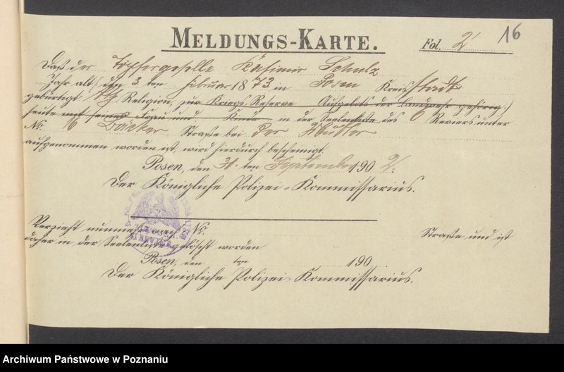 Obraz 18 z jednostki "[Dokumenty dostarczone przez narzeczonych do zawarcia związku małżeńskiego za 1902 rok. Tom XVI]"