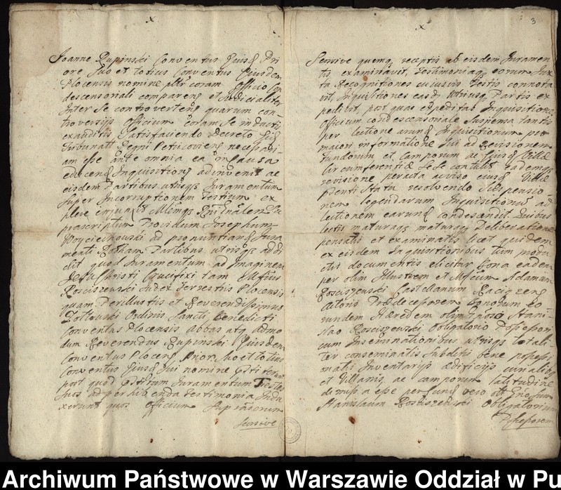 image.from.unit.number "Ekstrakty z ks. gr. bobrownickich i gr. płockich oblaty dekretu sądu kondescensorialnego i manifestacji, dotyczące procesu z 1723 roku między konwentem a sędzią ziemskim płockim Janem Rosciszewskim o wykupienie trzymanych w zastawie przez klasztor dóbr Zalesie"