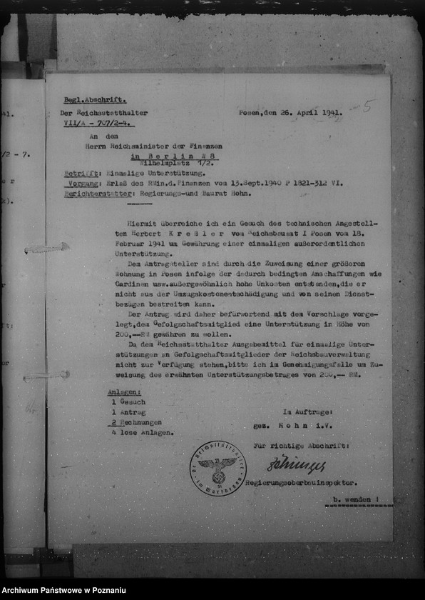 Obraz 10 z jednostki "Notstandsbeihilfen. Unterstützungen"