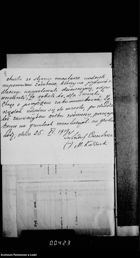 Obraz 13 z jednostki "Akta dotyczące profanacji grobów dokonanych przez żołnierzy"