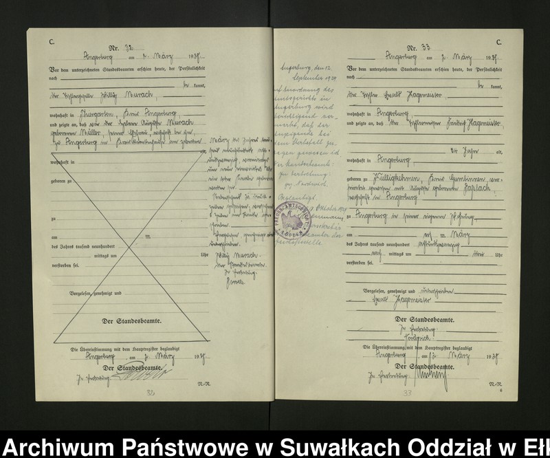 image.from.unit.number "[Sterbe - Register (Neben - Register) Standesamt Angerburg einschl. der Bezirke Gross Strengeln, Kehlen und Prinowen]"