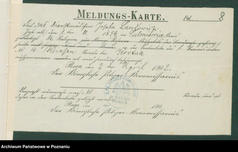 Obraz 10 z jednostki "[Dokumenty dostarczone przez narzeczonych do zawarcia związku małżeńskiego za 1902 rok. Tom VI]"