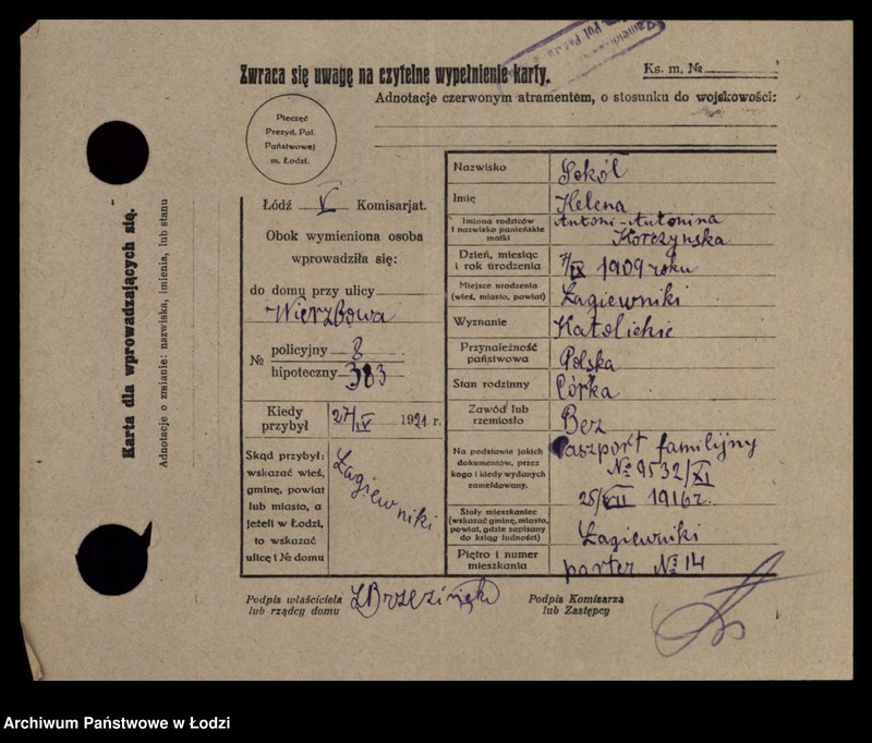 Obraz 15 z jednostki "[Spis ludności Łodzi] Sokowska-Sońska"