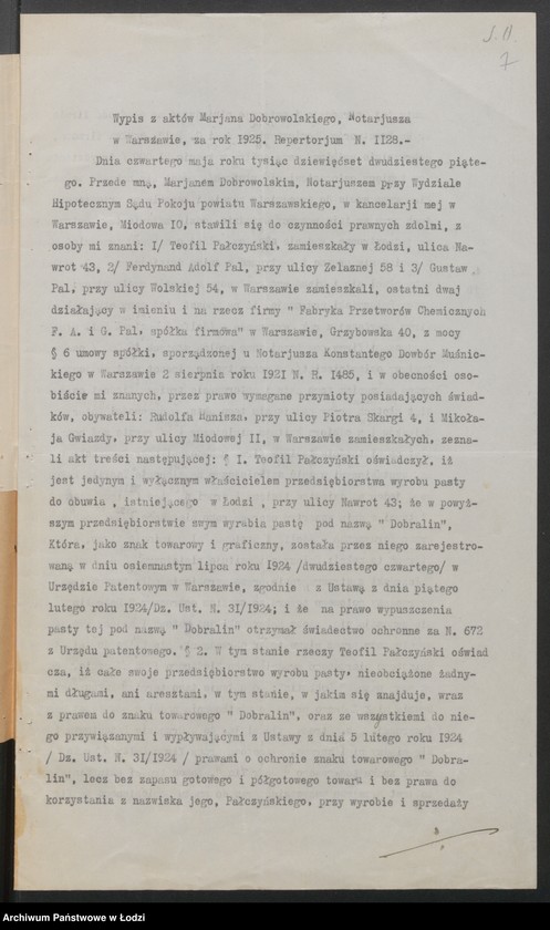 Obraz 9 z jednostki "Dabralin – właściciel Teofil Pałczyński – wyrób i sprzedaż pasty do obuwia"