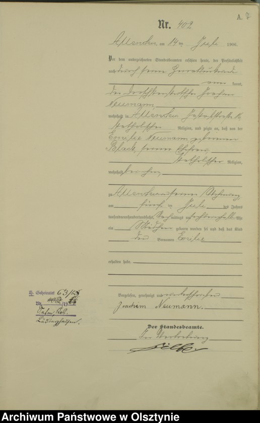 image.from.unit.number "Geburts-Haupt-Register Tom II, Nr 398-778"