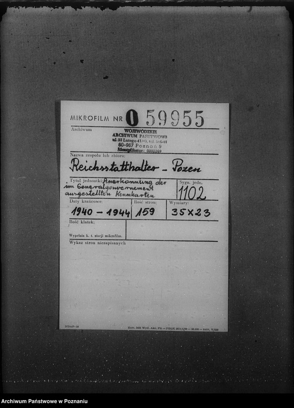 Obraz 2 z jednostki "Anerkennung der im Generalgouvernement ausgestellten Kennkarten"