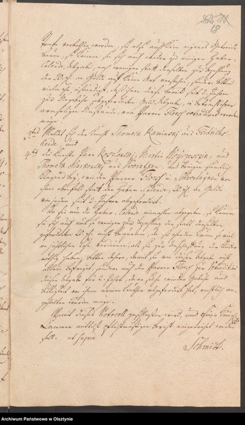 image.from.unit.number "In S. [Sachen] des Prediger Floeß in Schwentainen [Świętajno]. Wegen der Statt der vormahligen Haber„Calende von den Knechten in der neuen Gesinde Ordnung festgesetzten jezo aber von denen als Knechte bey ihren Eltern dienen, den Sohnen in Dorffe Dutcken [Dudki] verweigerten kleinen jährlichen Geld Abgabe"