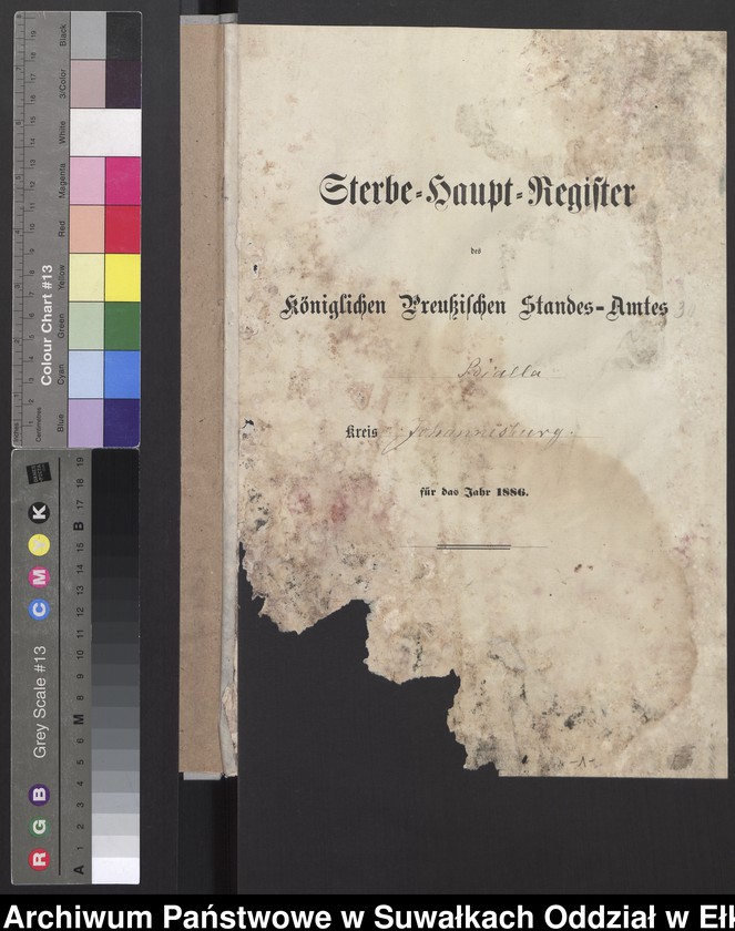 image.from.unit.number "Sterbe-Haupt-Register des Königlichen Preussischen Standes-Amtes Bialla Kreis Johannisburg"