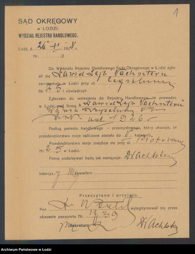 Obraz 3 z jednostki "Dawid Lajb Nachsztern- wyrób kapeluszy"