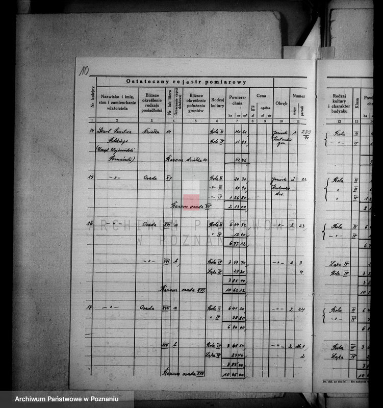 Obraz 14 z jednostki "Ostateczny rejestr pomiarowy i nowy kataster majątku Jeziorki Kosztowskie"