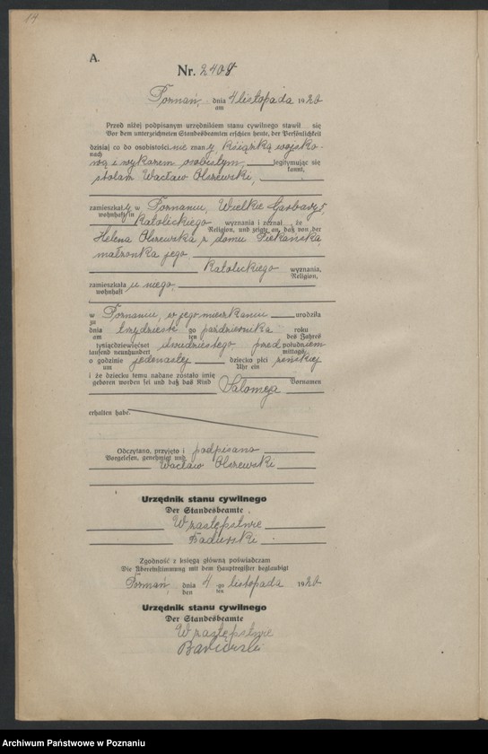 Obraz 16 z jednostki "Księga urodzeń odpis tom VII [Rejestr poboczny urodzeń]"