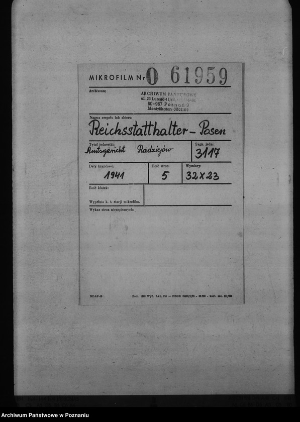 Obraz 2 z jednostki "Amtsgericht Radziejów"