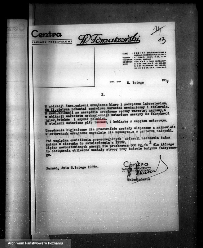 Obraz 17 z jednostki "Projekt urządzenia zmian zakładu przemysłowego fabryki "Centra" ulica Wenecjańska nr 16"