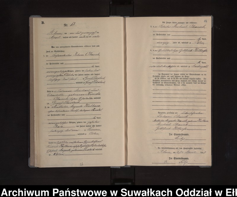 image.from.unit.number "Heiraths-Neben-Register des Königlichen Preussischen Standes-Amtes Orlen Kreis Loetzen"