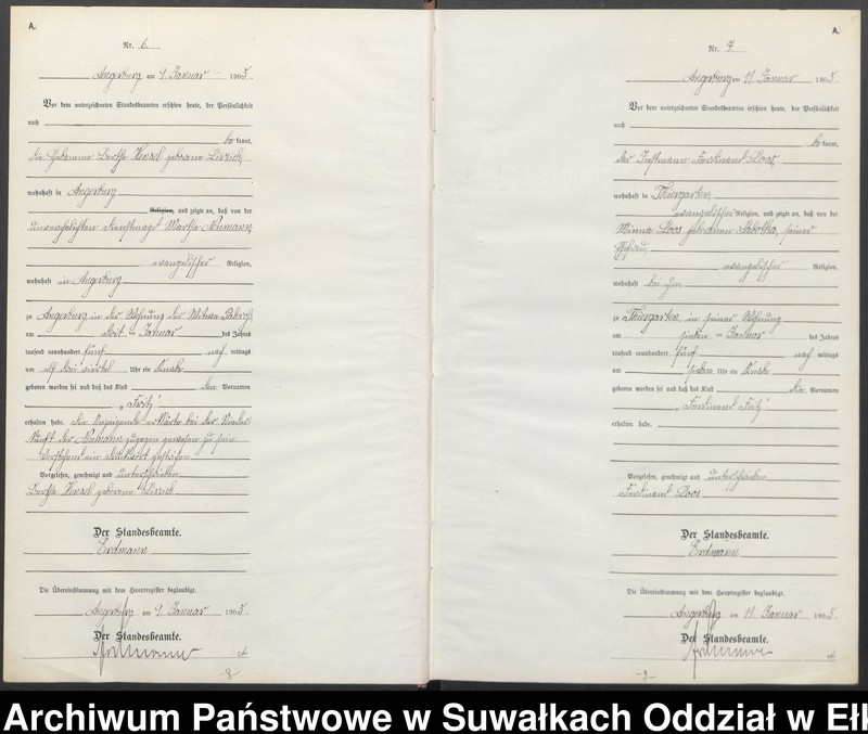 image.from.unit.number "Geburts-Neben-Register des Preussischen Standes-Amtes Angerburg Kreis Angerburg Band I"