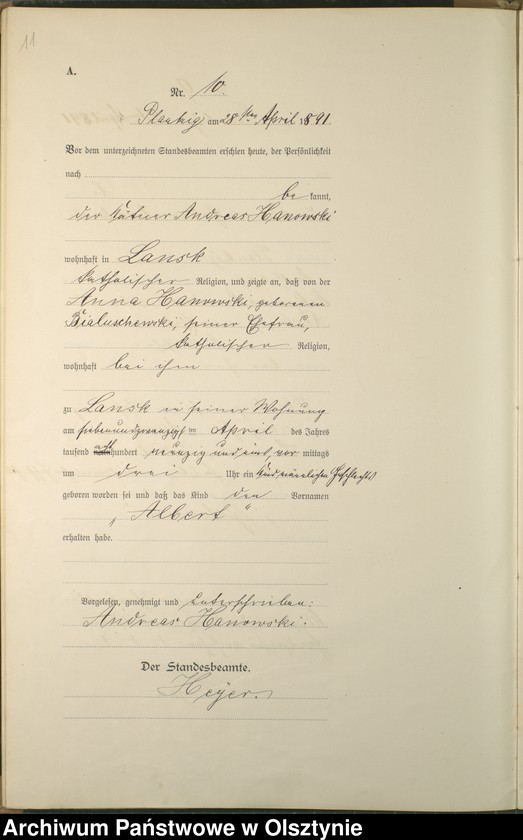 image.from.unit.number "Geburts-Haupt-Register Nr 1 - 46"