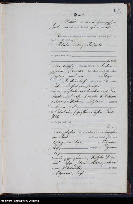image.from.unit.number "Heiraths-Neben-Register Nr 1 - 19"