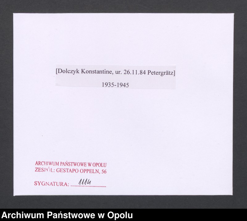 Obraz 2 z jednostki "[Dolczyk Konstantine, ur. 26.11.1884 Petergrätz]"