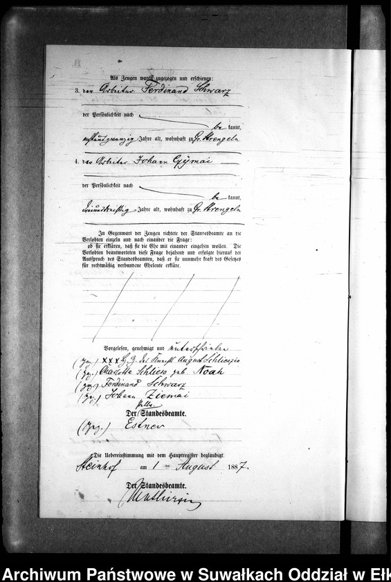 image.from.unit.number "Heiraths-Neben-Register des Preussischen Standes-Amtes Gr. Strengeln Kreis Angerburg"