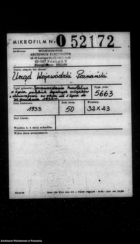 Obraz 2 z jednostki "Sprawozdanie kwartalne z życia polskich legalnych stowarzyszeń i związków za okres od 1 lipca do 31 grudnia 1933 r."