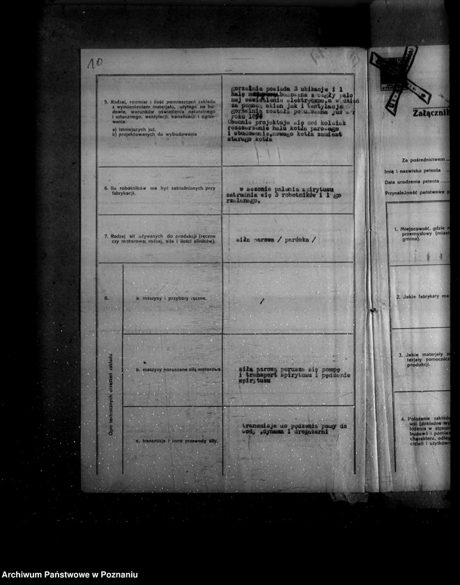 image.from.unit.number "Zatwierdzenie zakładu przemysłowego /gorzelni/ w maj. Gostkowo własność W. Bitter"
