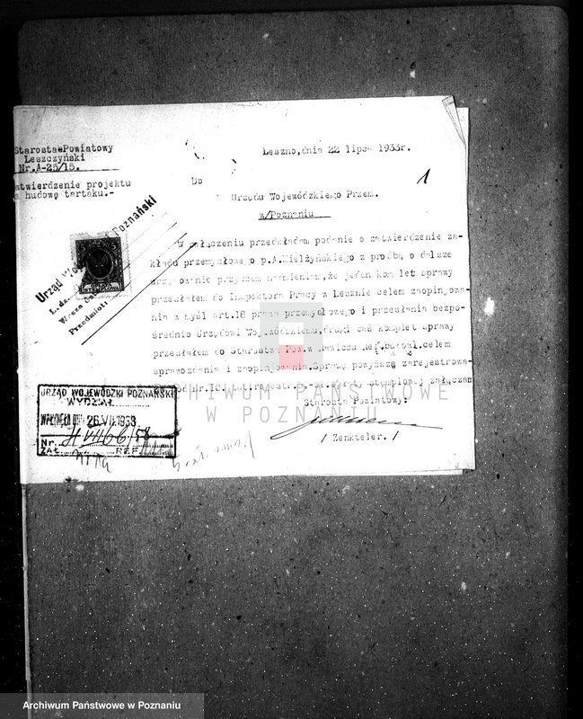 Obraz 5 z jednostki "Zatwierdzenie przemysłowego tartaku A. Mielżyńskiego w Borowej Karczmie, pow. leszczyński"