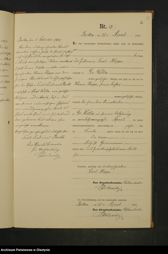 Obraz 16 z jednostki "Geburts-Neben-Register Nr 1 - 48"
