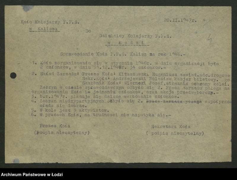 Obraz 5 z jednostki "Koło kolejowe PPS Kalisz- protokoły, sprawozdania"