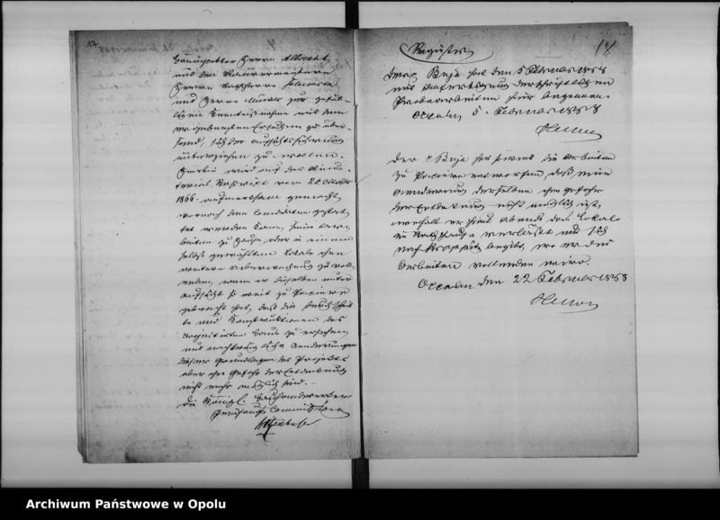 Obraz 16 z jednostki "Acta der Königl[ichen] Bauhandwerker Prüfungs-Kommission betreffend die Prüfung des Maurerpolier Joseph Buja aus Krappitz [Krapkowice]1867"