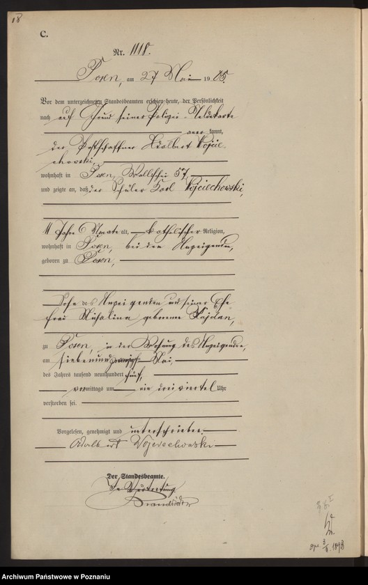 Obraz 20 z jednostki "Księga miejscowa zgonów tom III"