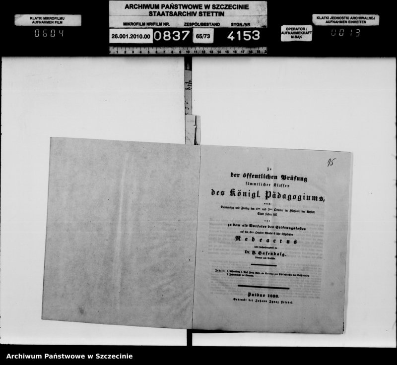 Obraz 13 z jednostki "Das in Puttbus errichtete Pädagogium, vol. I"