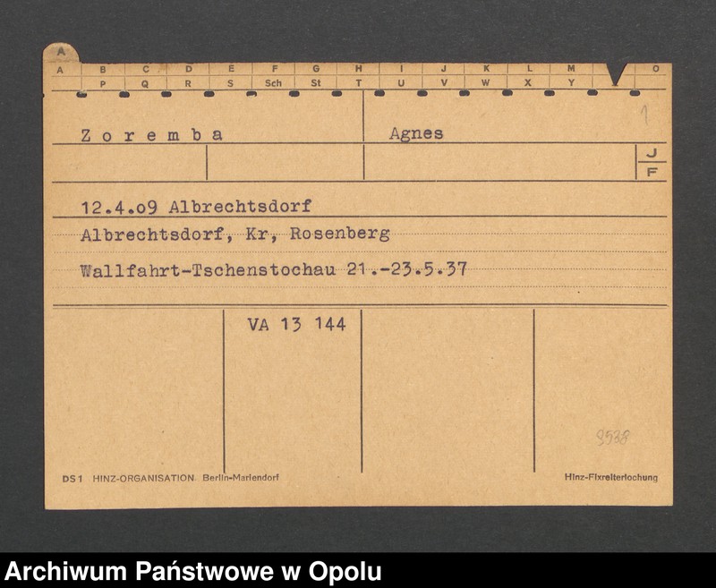 Obraz 3 z jednostki "[Zoremba Agnes, ur. 12.4.1909 Albrechtsdorf]"
