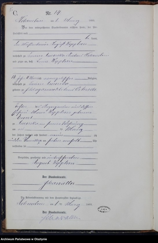 image.from.unit.number "Sterbe-Neben-Register Nr 1 - 72"