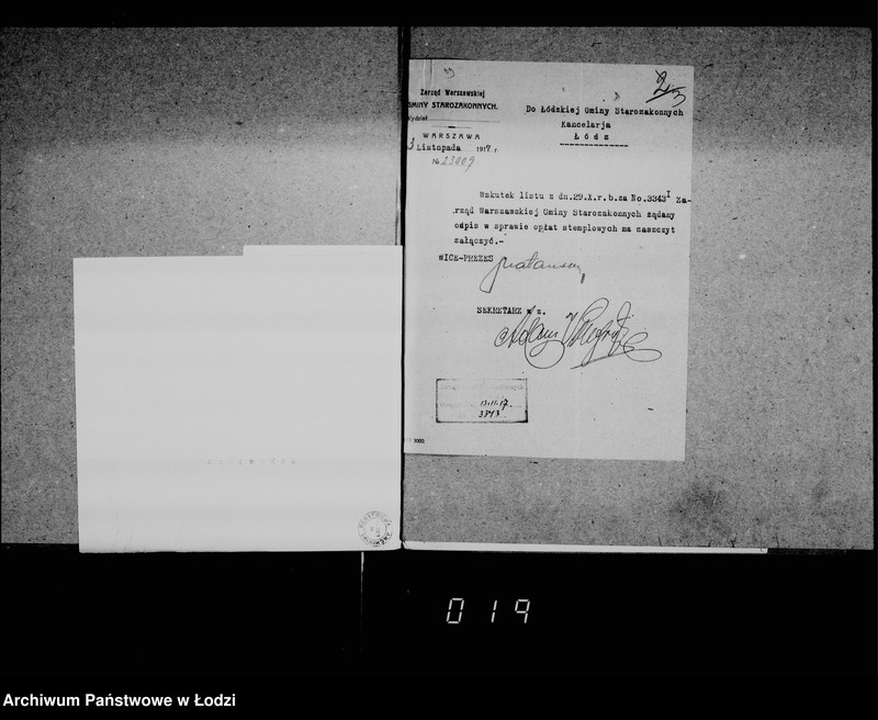 Obraz 7 z jednostki "Akta dotyczące zwolnienia dokumentów gminnych od opłat stemplowych"