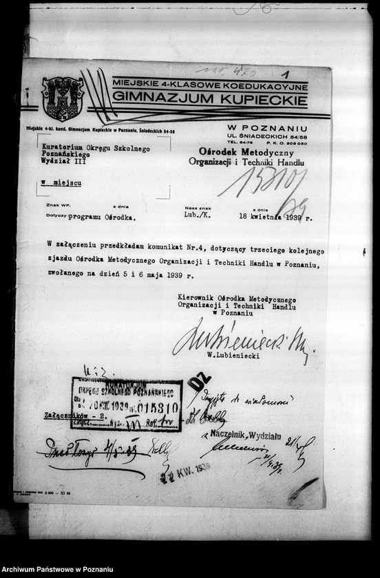 Obraz 5 z jednostki "Miejskie Gimnazjum Kupieckie - Poznań"