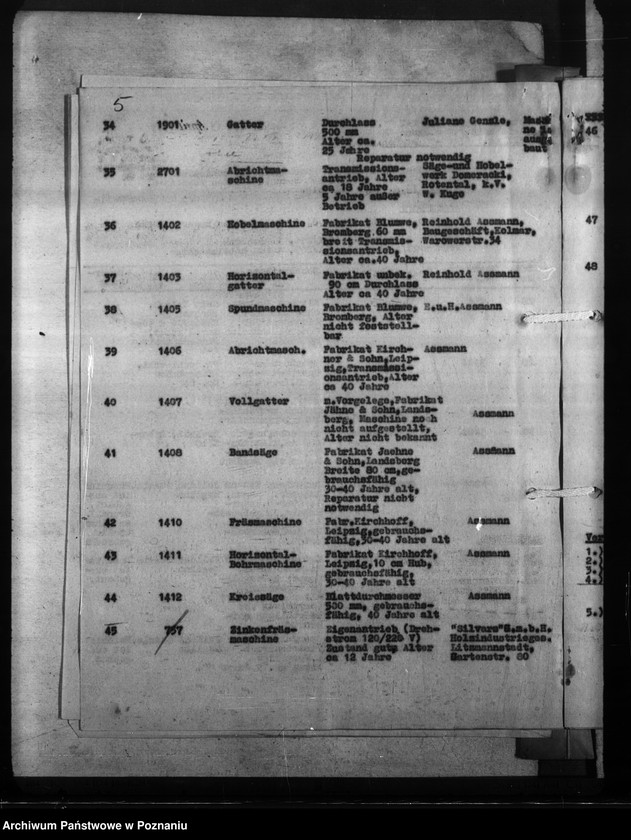 Obraz 8 z jednostki "Maschinenausgleich - freie und umgesetzte Maschinen. Werkzeugmaschinen. Rüstungsinspektion."