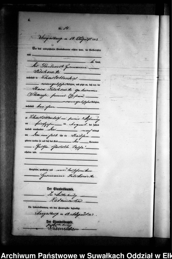 image.from.unit.number "Geburts-Neben-Register des Königlichen Preussischen Standes-Amtes Gr. Strengeln Kreis Angerburg"