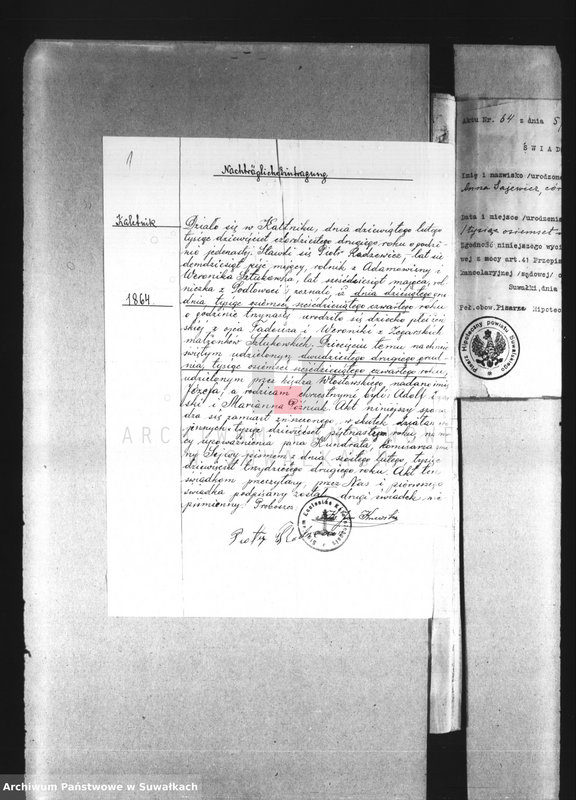 Obraz 5 z jednostki "Księga akt urodzeń za lata 1892-1900 [wyznania rzmskokatolickiego parafii w Kaletniku]."