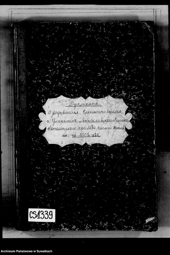 image.from.unit.number "Duplikat o rodivšichsja, brakosočetavšichsja i umeršich Miroslavskago Rimsko- Katoličeskago prichoda Sejnskago Dekanata na 1902 god."