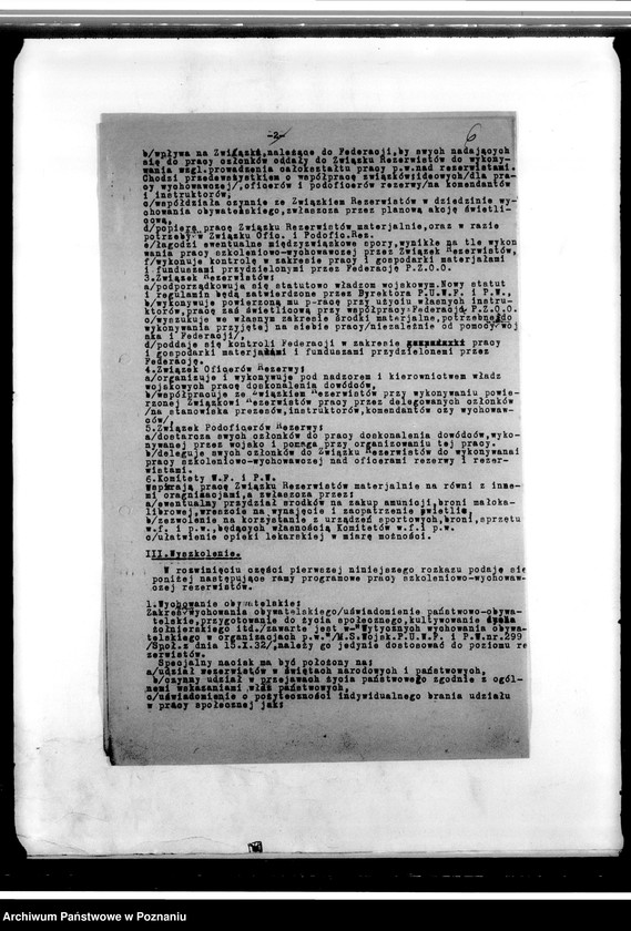 Obraz 10 z jednostki "Korespondencja Związku-rozkazy wykonawcze, wytyczne do pracy Związku Rezerwistów, zarządzenia w sprawie ulg kolejowych, sprawy personalne, sprawozdania z działalności"