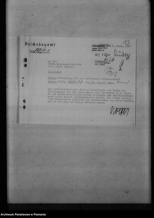 Obraz 18 z jednostki "Unterbringung der Arbeitsämter"