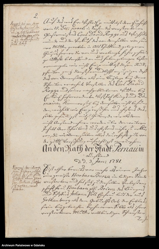 image.from.unit.number "[Liber missivarum]. Register über vorstehende Briefe von Jahr 1781. Register derer an welche vorstehende Briefe geschrieben worden"