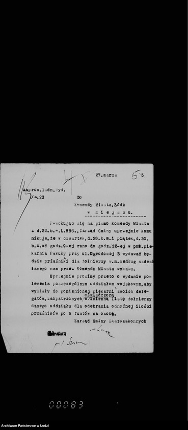 Obraz 9 z jednostki "Zaopatrzenie ludności żydowskiej w produkty świąteczne"