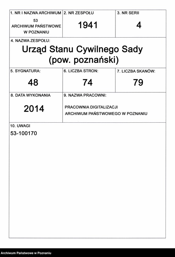 Obraz 1 z jednostki "Księga zgonów"